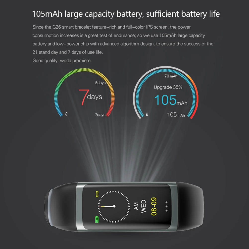 G26 цветной экран Смарт спортивные часы Android IOS Телефон Smartwatch монитор сердечного ритма функции кровяного давления для женщин мужчин малыш