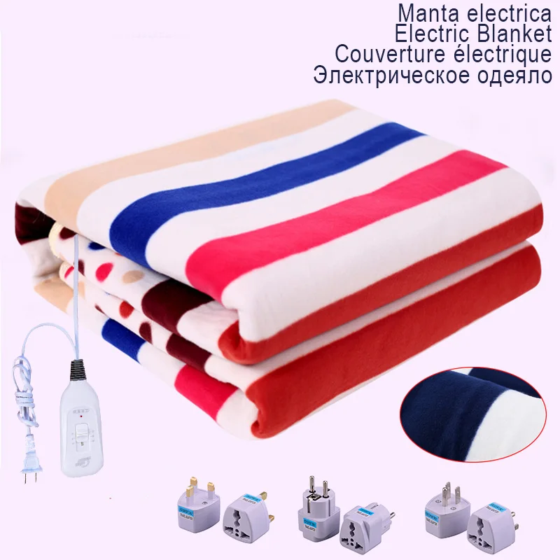 Электрическое одеяло с подогревом 220 В плюшевое толстое термостатом двойным