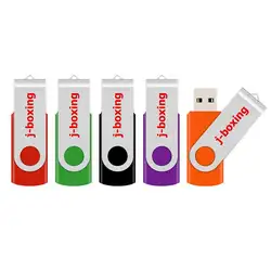 J-boxing USB флеш-накопители большой палец металлический поворотный флешки 1 Гб 2 ГБ 4 ГБ 8 ГБ 16 ГБ 32 ГБ многоцветный для подарка 5 шт./упак