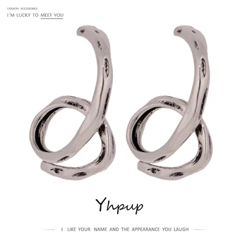 

Yhpup Fashion Irregular Twisted Stud Earrings for Women Simple Chic Metal New Design Earrings Aros Mujer Oreja Accessories