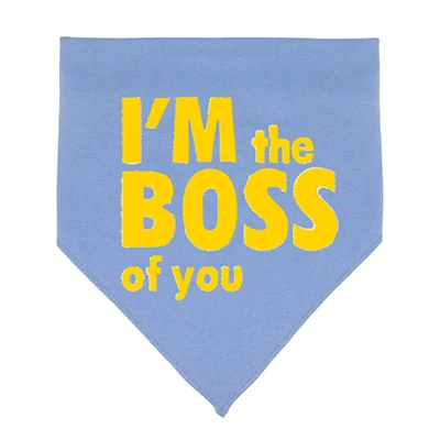 Синий BOSS Pattern Neck Adjustable Dog Bandana Pet Scarf Cute Neckerchief For Puppy Dog Cat Pet Bibs - Цвет: Синий