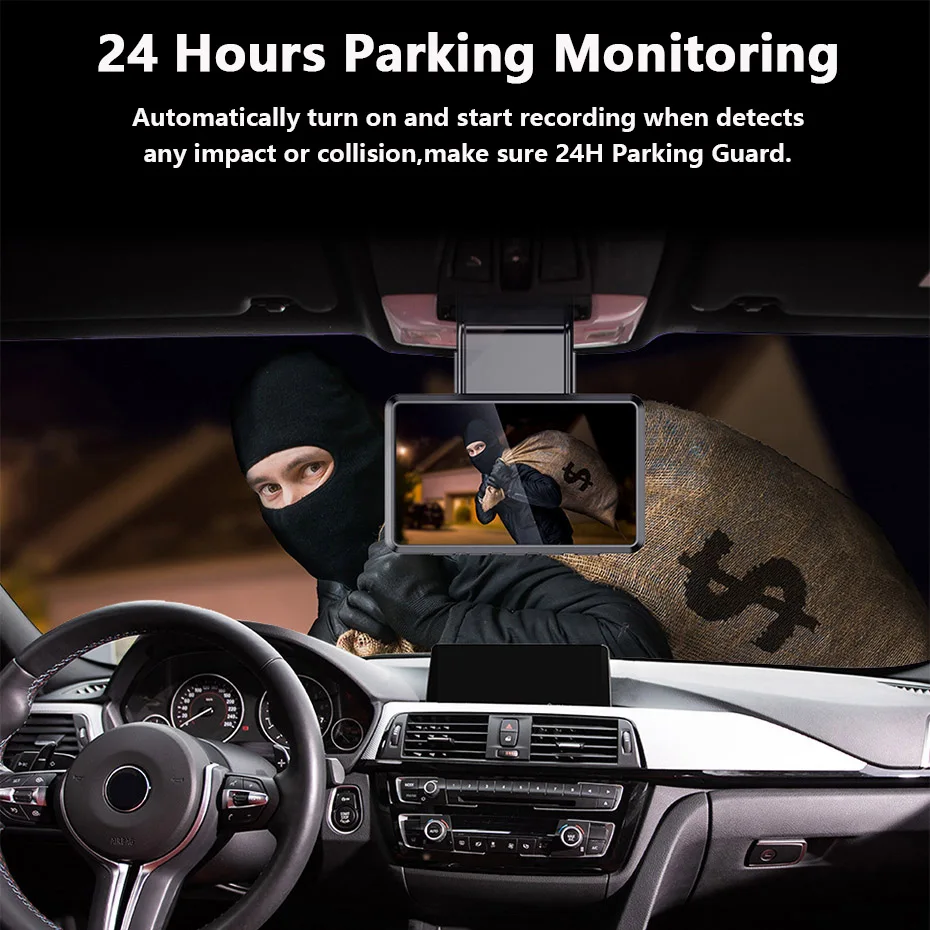 QUIDUX 3,0 дюймов wifi Автомобильный видеорегистратор Камера dashcam скорость N gps координаты full HD 1080P ночное видение видеорегистратор 24 часа монитор парковки