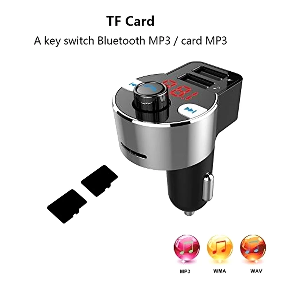 Стерео простое управление автомобильное зарядное устройство Bluetooth Радио Аудио адаптер Ручка беспроводной TF карта поддержка MP3 плеер двойной USB FM передатчик