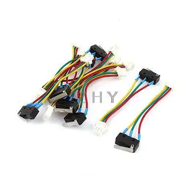 

10 x Female 3Pins 1NO 1NC Momentary Short Hinge Lever Wired Micro Limit Switch