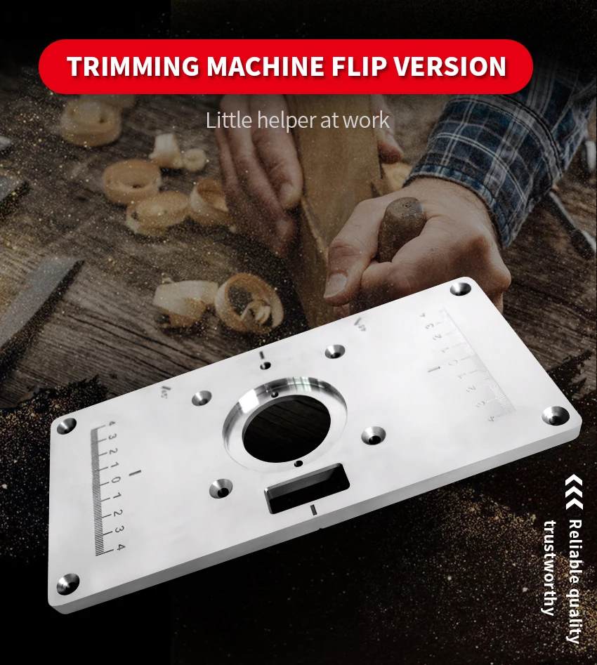 Trimming Machine Flip Plate Aluminum Router Table Plate Multifunctional Aluminum Alloy Router Table for Woodworking Benches