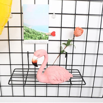 

Metal Mesh Hook Dolls Bedroom Wall Mounted Photo Display Iron Wire Storage Rack Flower Pot Panel Grid Home Decor Hanging Tray