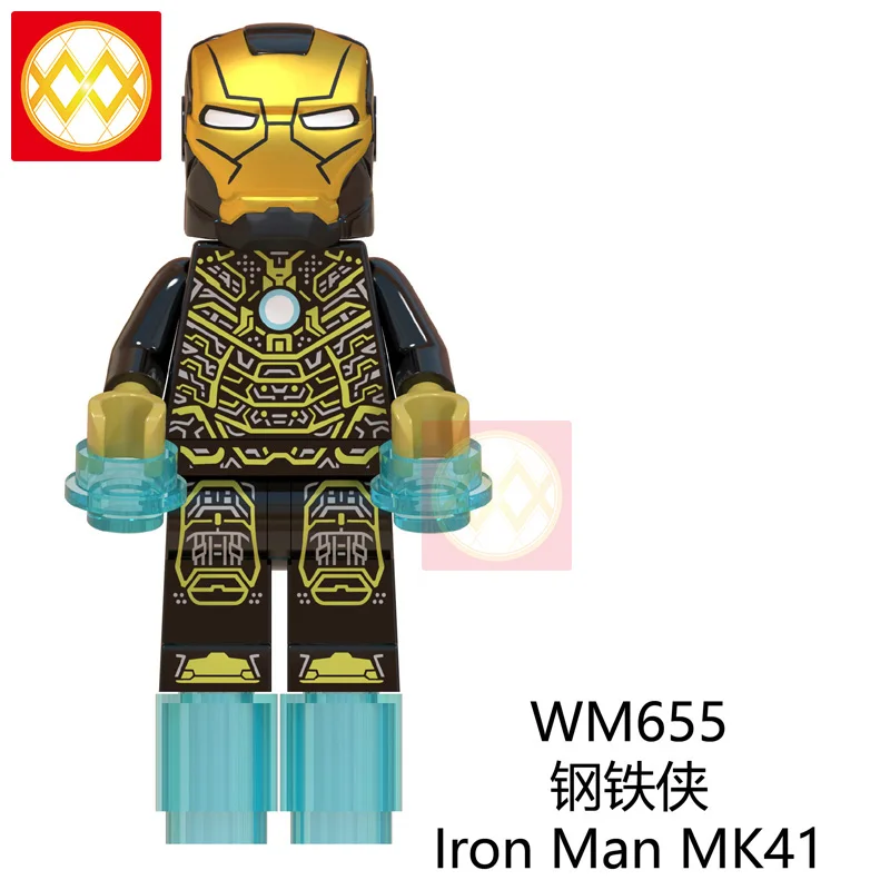 50 шт./партия X0246 Железный человек серии Marvel Супер Герои кирпичи MK36-MK42 Железный человек собрать строительные кубики, детские игрушки - Цвет: Абрикосовый