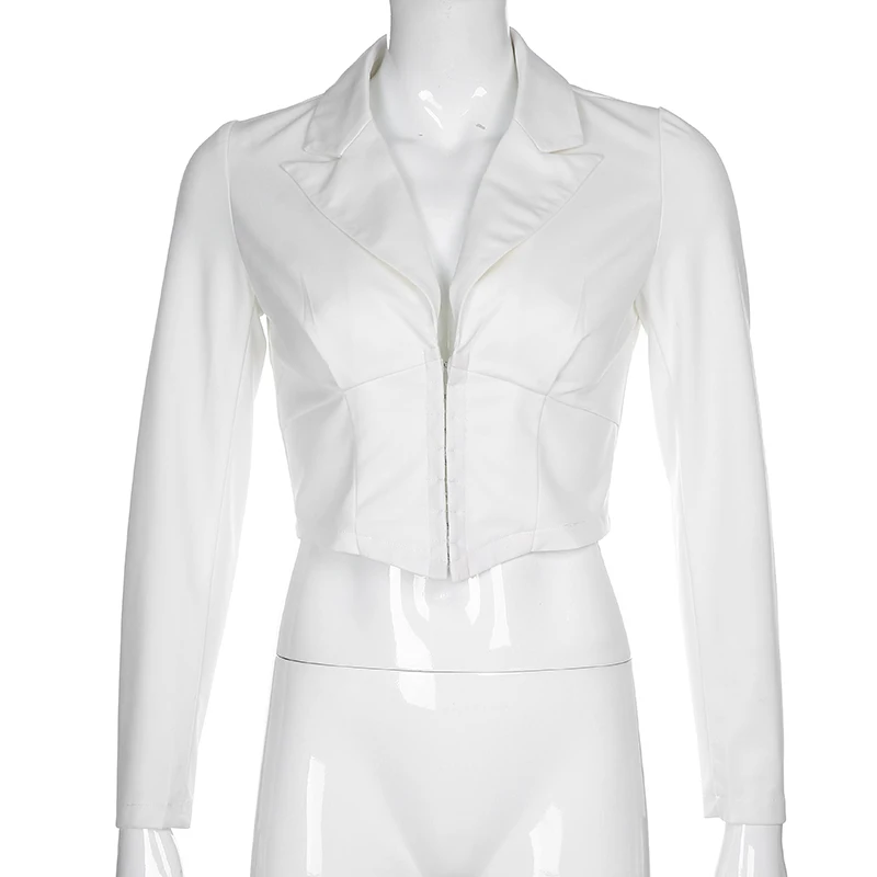 HEYounGIRL элегантная белая укороченная куртка Женская Harajuku ВИНТАЖНЫЕ пальто и куртки Женское повседневное пальто уличная осенне-зимняя одежда