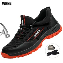 Для мужчин Рабочая безопасная обувь Сталь вставкой на носке; анти-разбив удар строительные рабочие ботинки Нескользящая дышащая защитная обувь