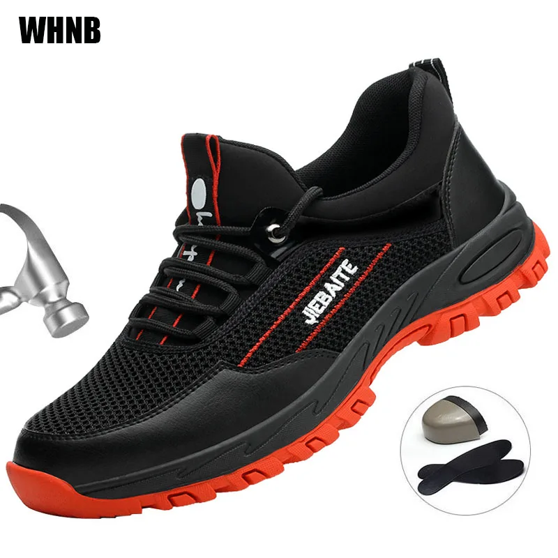 

Men Work Safety Shoes Steel Toe Caps Anti-smashing Stab Construction Work Boots Non-slip Breathable Safety Shoes