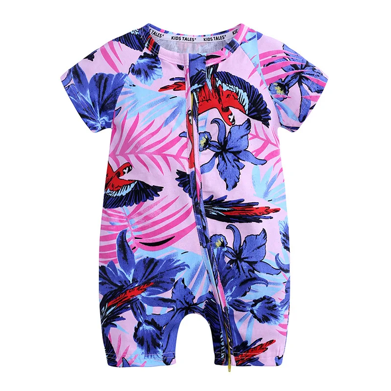 

Kids Tales Children's Summer Summer New Parrot Romper European And American-Style Baby Onesie
