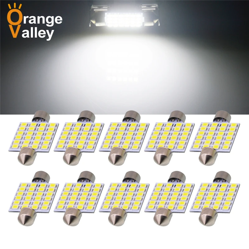 10 шт. большая акция 36 мм 39 41 24 SMD 3528 светодиод автомобиль C5W номерной знак Интерьер