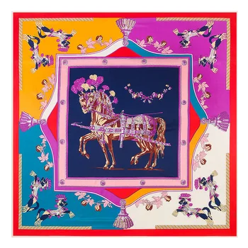 

War Horse Brand Scarf 100% Silk Twill Scarf For Women Square Scarves New Kerchief For Ladies Shawl Wraps Echarpe