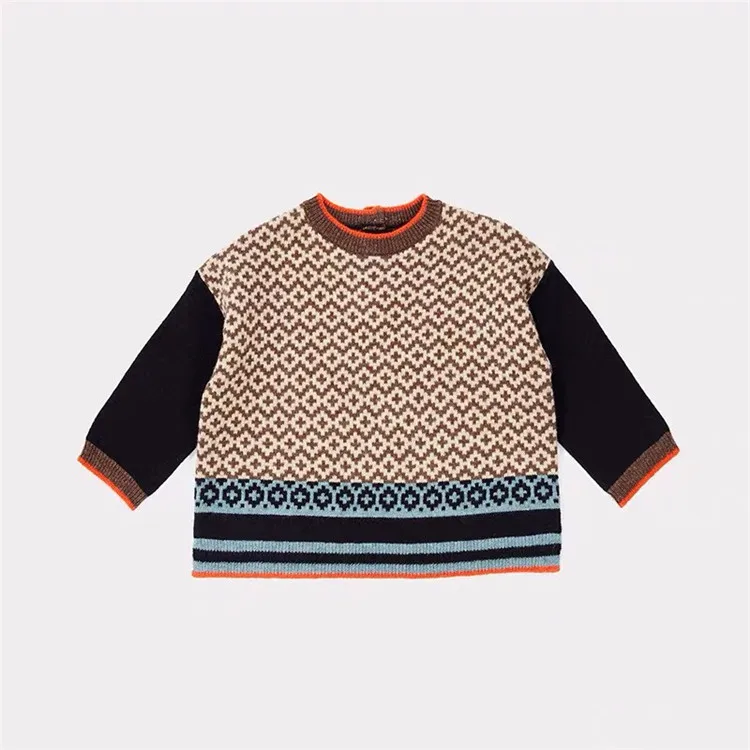 sweater Детские свитера; коллекция года; Новинка; брендовая одежда для мальчиков; сезон осень-зима; платье для девочек; Модный вязаный пуловер; хлопковые топы для маленьких детей; верхняя одежда - Цвет: sweater