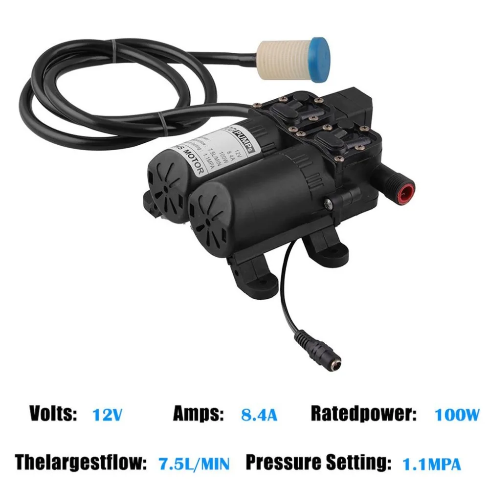12V Portable High Pressure Washdown Deck Pump 100W Self-Priming Quick Car Cleaning Wash Pump Electrical Washer Kit