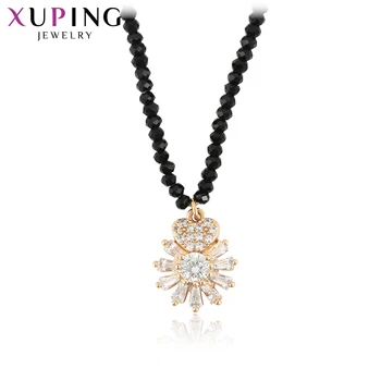 

Xuping Fashion Exquisite Necklace Flower Design Long Charms Styles High Quality Chain Jewelry Thanksgiving Gifts 46819