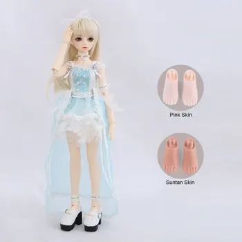 

1/4 45cm BJD Dolls Sophia Female Makeup Doll with Light Grey Eyes and Full Clothing Fashon Toy Gift For Girls -Suntan/Pink Skin