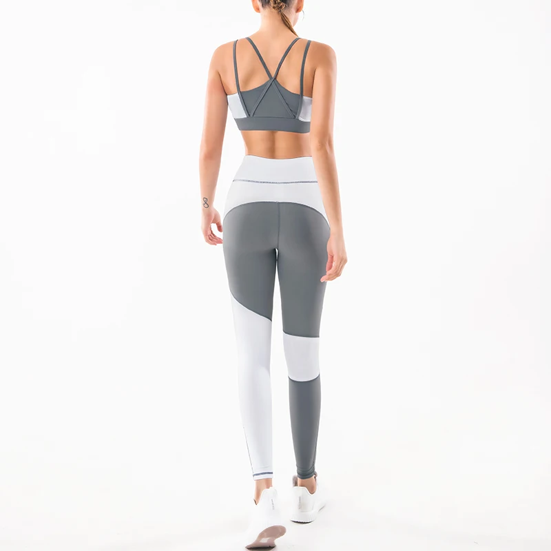 2 Piece Yoga Set Sports Bra and Leggings Jogging Women Gym Set Hint color Seamless Workout Sportswear Women Fitness Sports Suit