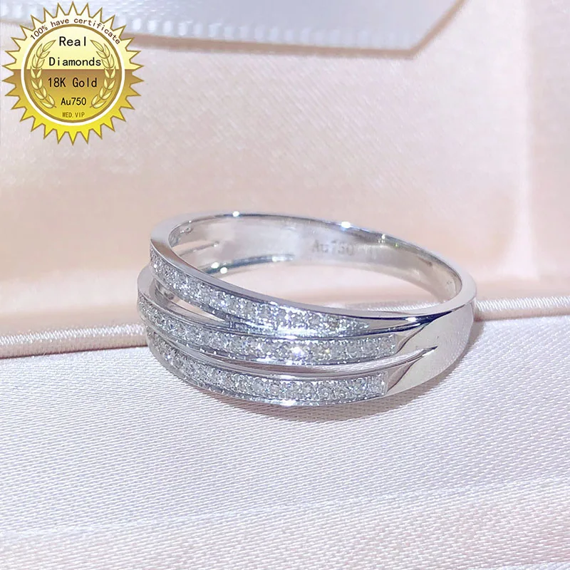 Кольцо из белого золота с бриллиантами 18k обручальное и Свадебное ювелирное