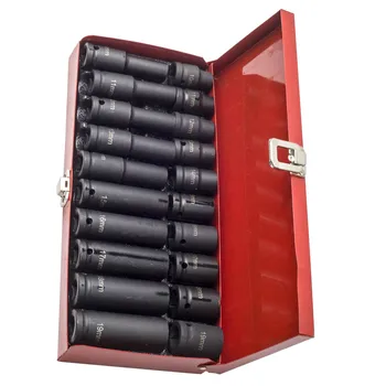 

20PC 1/2”Drive Deep Impact Sockets Set Long Reach Sockets Wheel Wrench Nut Tool 10-19mm