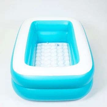 

150*100cm Inflatable Square Swimming Pool PVC Home Use Outdoor Blue Solid Color Ocean Ball Kid Pool Toy Gift for Toddler Baby