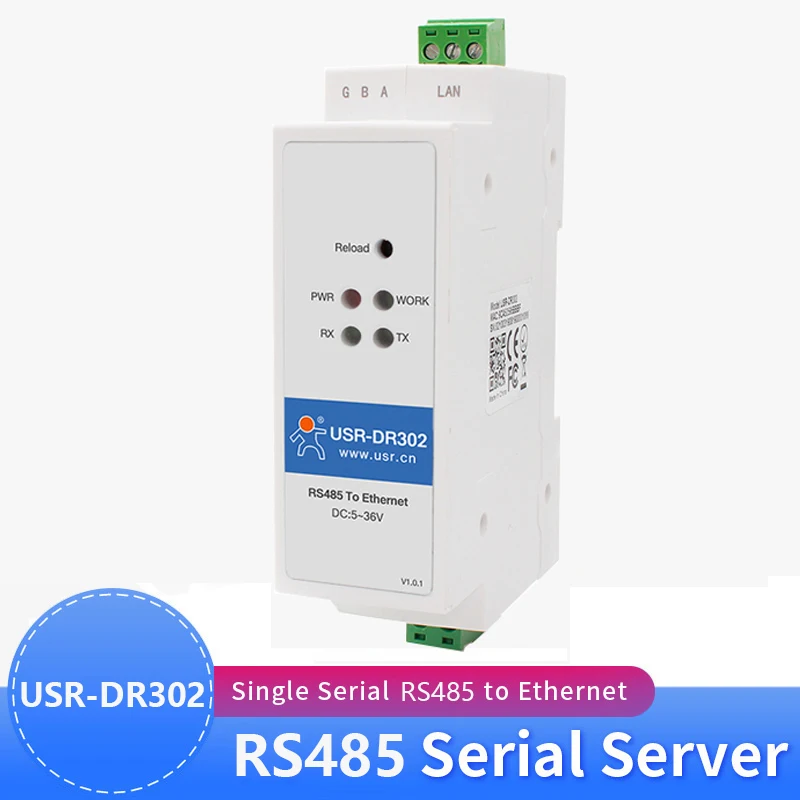 usr-dr302-serie-rs485-do-trilho-do-ruido-ao-conversor-modbus-rtu-dos-ethernet-do-modulo-do-servidor-do-ip-de-tcp-dos-ethernet-a-unidade-de-modbus-tcp