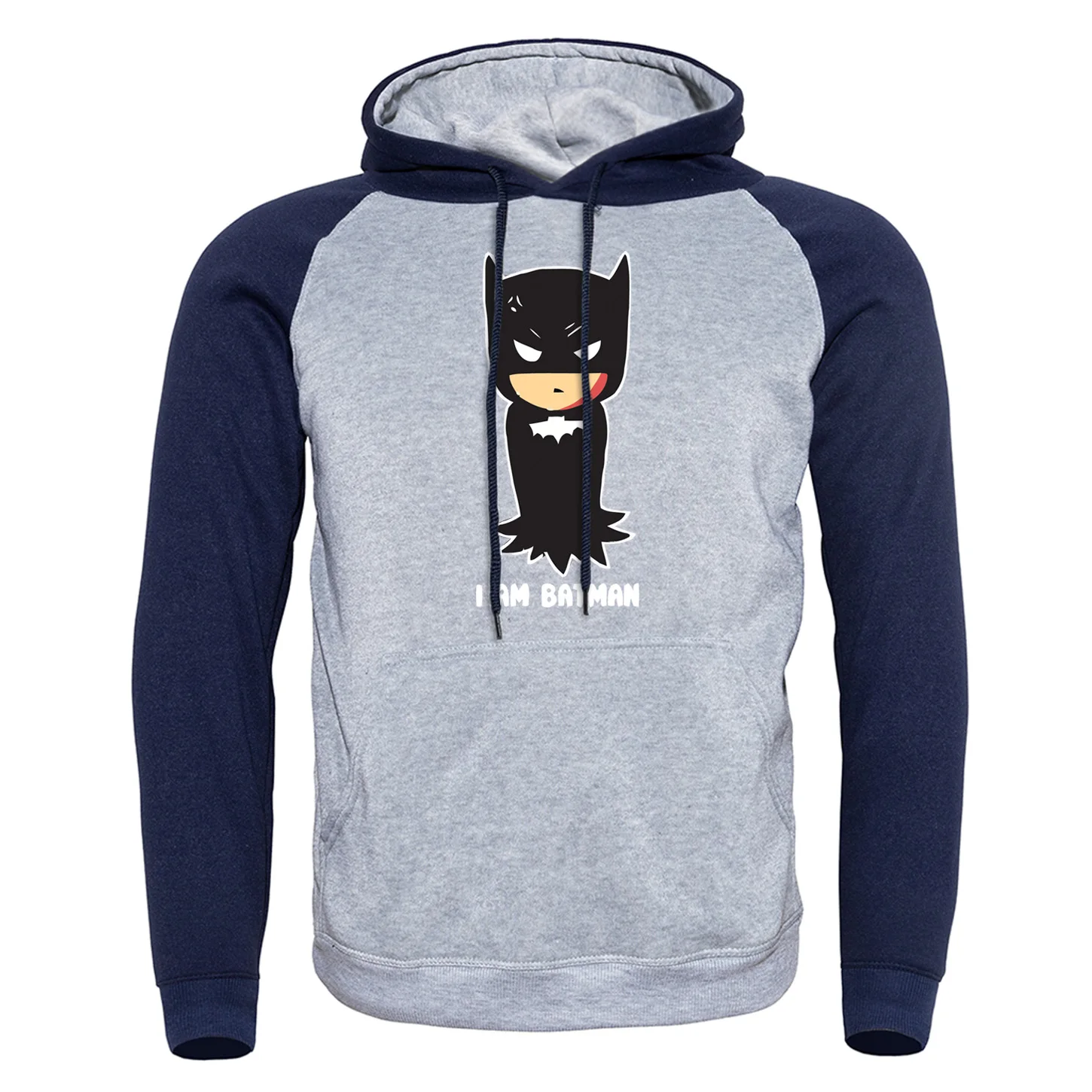 

Anime Cartoon I'm Batman Hoodie Super Man 2019 New Sweatshirts Raglan Mans Autumn Winter Streetwear Leisure Hip Hop Long SLeeve