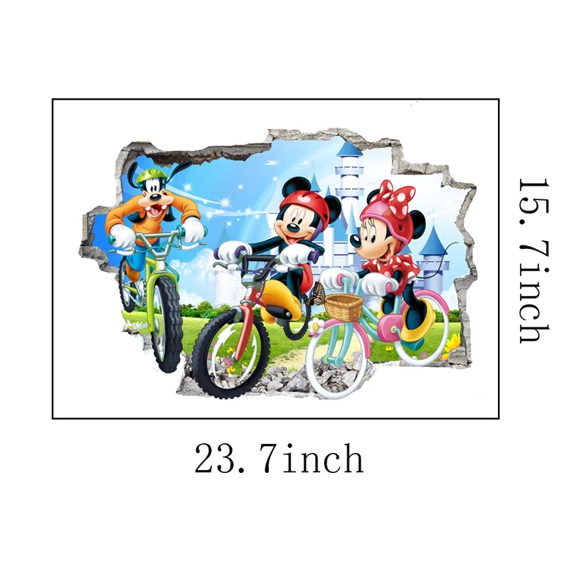 3D vivid Cartoon Disney Mickey Minnie Wall Stickers For Kids Room kids bedroom decoration stickers on the wall