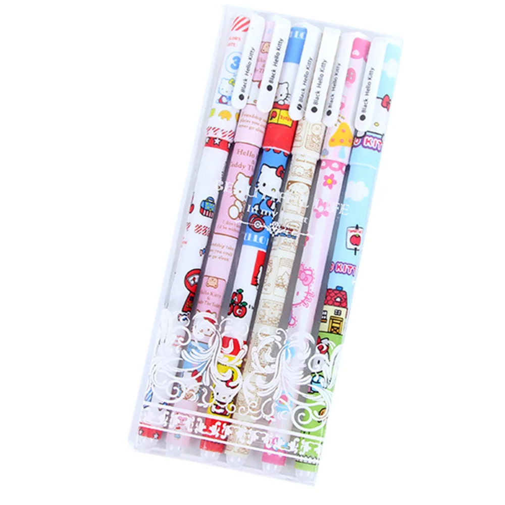 Roller Ball Pen 6pcs/Set Black/Colorful Students Writing Tool Office Accessories 15cm Creative Stationery Gift School Supplies