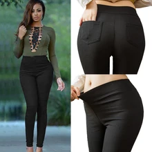 Женские брюки-карандаш размера плюс, хлопковые брюки, новинка, узкие брюки с карманами, джеггинсы, джинсовые обтягивающие брюки