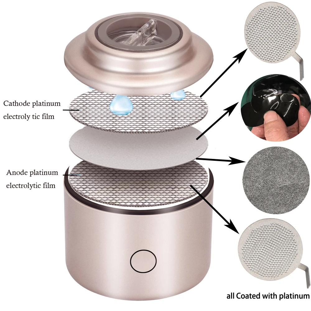 Nano high hydrogen smart miracle water cup SPE 5000PPB multifunctional ion-exchange membrane H2 generator