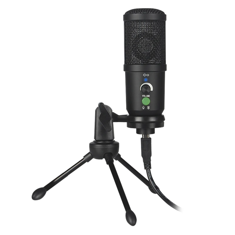 TISHRIC Professional Condenser Microphone with Ear Amplifier Audio Interface Computer Karaoke Live Microphone with Bracket gaming mic Microphones