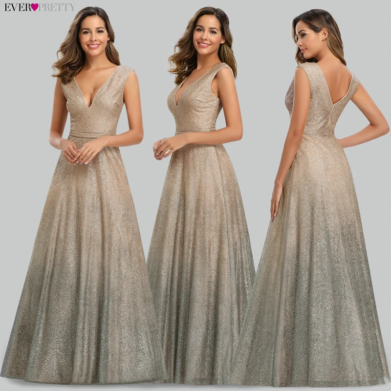 Sparkle Evening Dresses Ever Pretty EP00826BH A-Line Double V-Neck Tulle Sexy Formal Dresses For Party Vestido De Festa Longo