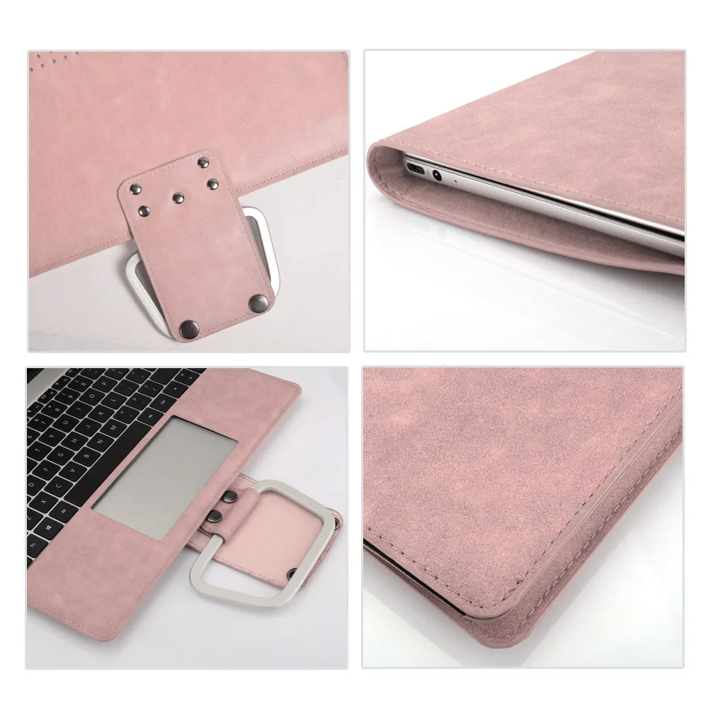 PU Leather Laptop Case for MacBook Pro 16 Inch Angle Guard Shockproof Stand Tablet Case for 3