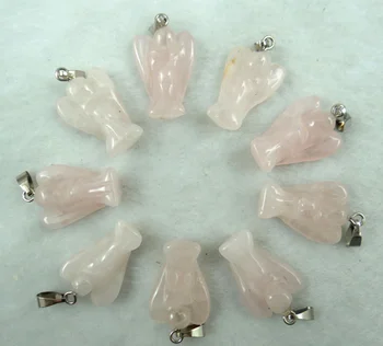 

Natural stone Quartz Crystal Turquoises opal tiger eye angel pendant for diy jewelry making necklace Accessories12pcs