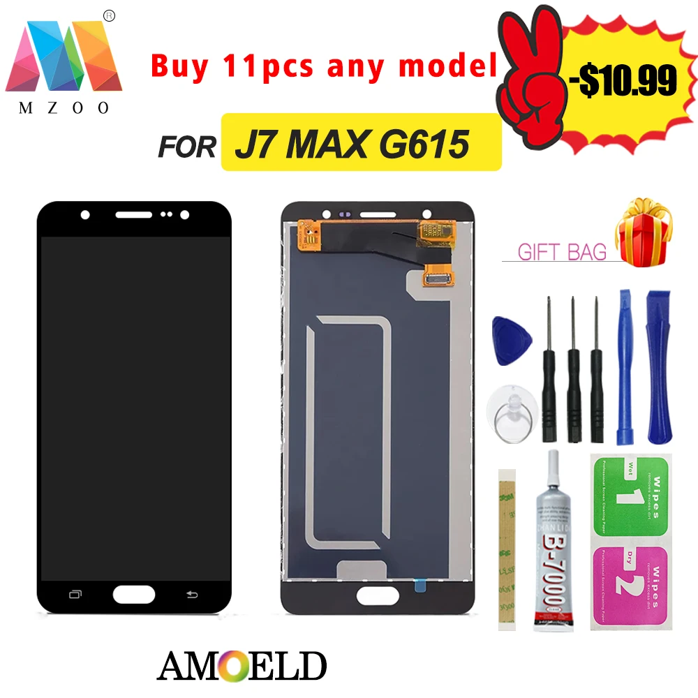 

Amoled For Samsung Galaxy J7 Max G615 lcd Display Touch Panel Digitizer Assembly Repalcement Parts FREE installation package