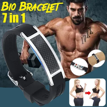 

8 in 1 Titanium Magnetic Energy Armband Power Bio Bracelet Health Pain Relief Magnet Health Bracelet Fashion