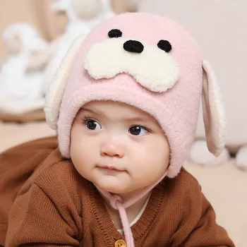 

2019 Winter Hats For Kids Warm Cartoon Puppy Newborn Baby Hat Soft Bonnet Toddler Cap 6-24M