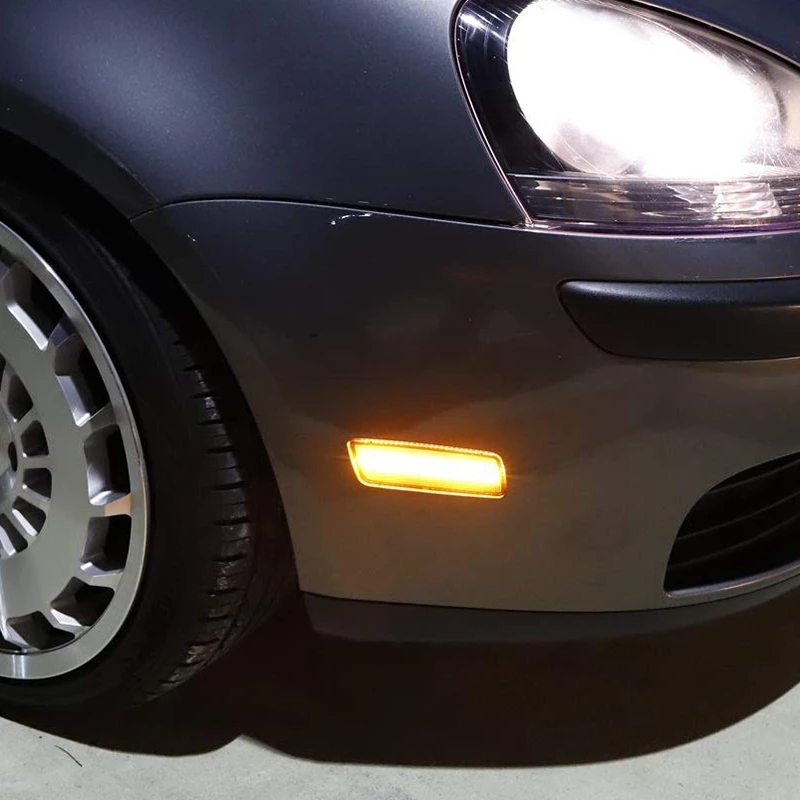 Для 2010- Golf Mk6 Gti передний бампер боковые габаритные огни корпус отражатель-черный