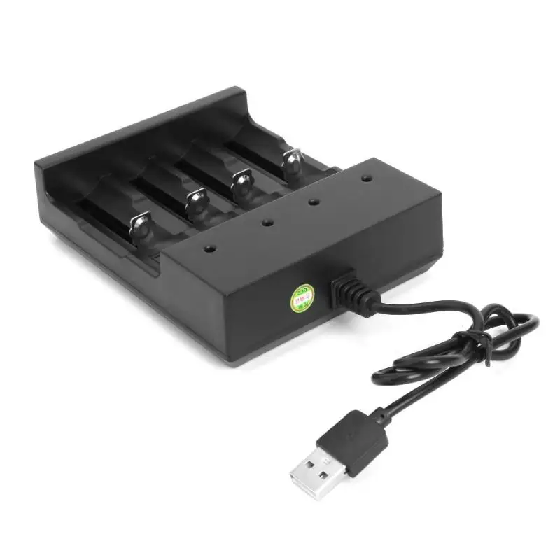 

Portable 18650 Lithium Battery Charger 4 USB Slots Independent Charger for 10440 14500 16340 16650 14650 13350 18500 18650 26650