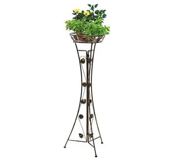 

Single Layer Wrought Iron Green Flower Stand Living Room Floor Type High Flower Stand European Balcony Indoor Hanging Orchid Pot