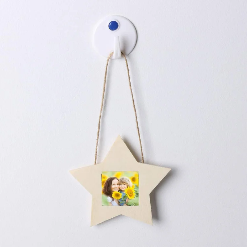 #*Cheap 10pcs DIY Wooden Photo Frame Star house heart Shape Picture Frame Home Decor Christmas Gifts Home Party Hanging Ornament #2