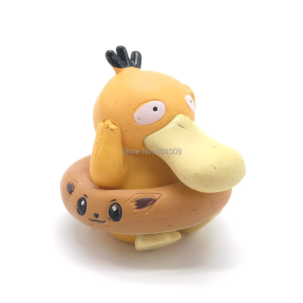 EMS 30/лот 6 шт Иви и Пикачу Psyduck медленный Rowlet Piplup 4 см ПВХ Фигурки игрушки
