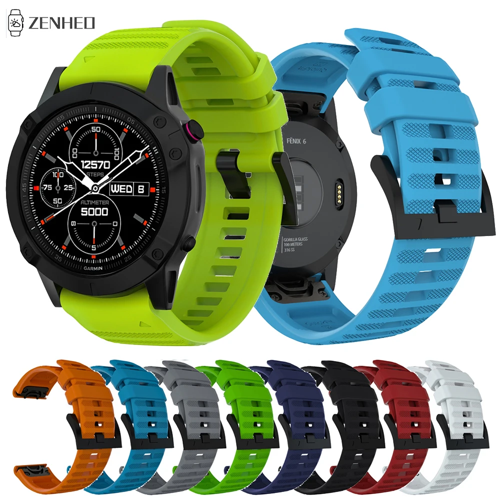 22 мм силиконовый ремешок для смарт-часов Garmin Fenix 6/6 Pro замена Quick Release Easy Fit наручных
