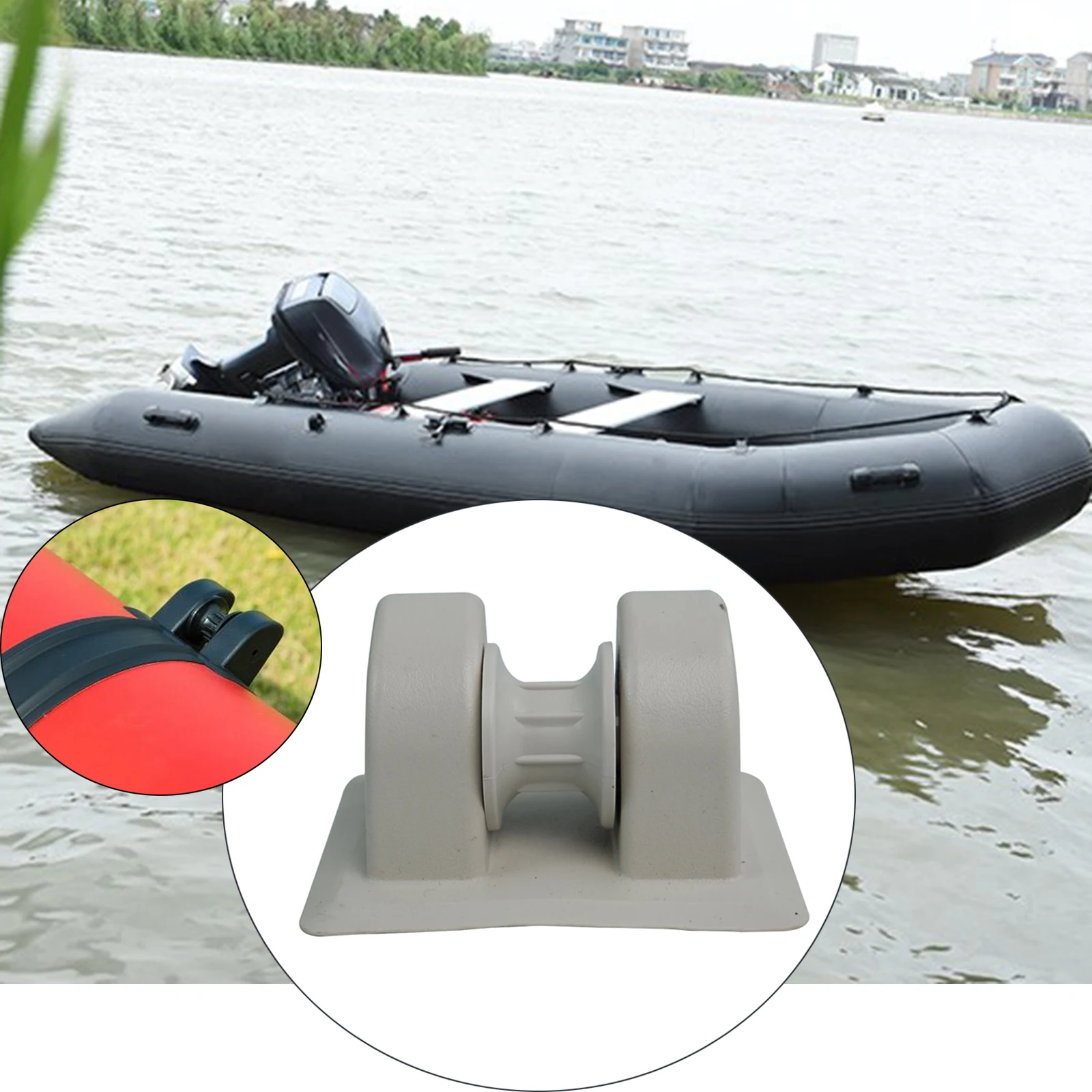 Mangobuy PVC Anchor Tie off Patch Anchor Holder Wheel Anchor Bow Roller for Boating Inflatable Boats Kayaks Dinghy 