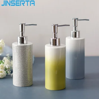 

JINSERTA Ceramic Soap Dispenser Press Sub-Bottle Home Hotel Bathroom Kithchen Hand Sanitizer Shampoo Body Wash Bottle