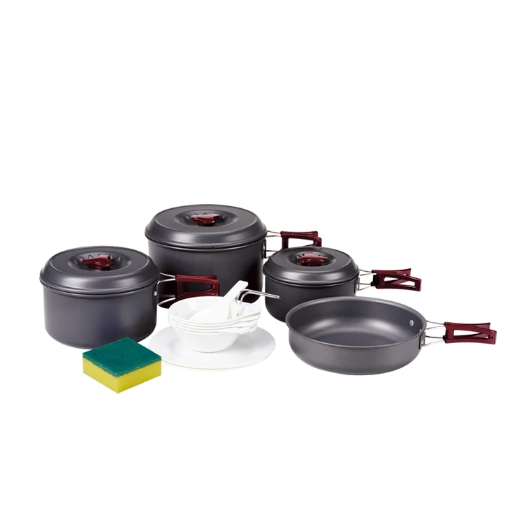 Bulin Outdoor Camping Cookware Cooking Utensil Pot Set for 5 person