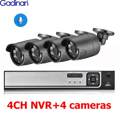 Gadinan H.265 8CH POE System 5.0MP Audio IP Camera Metal Outdoor Waterproof Network Camera CCTV Security System Surveillance Kit home camera system Surveillance Items