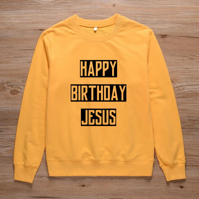 ONSEME/толстовка с круглым вырезом и надписью «Happy Birthday Jesus», Женский христианский джемпер, пуловер, свитшоты, женский спортивный костюм, S-128