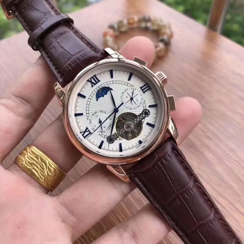 

Top men's watch Pilot MARK XVIII IW327004 40mm blue Dial brown Leather Strap Automatic Mechanical Mens Watches